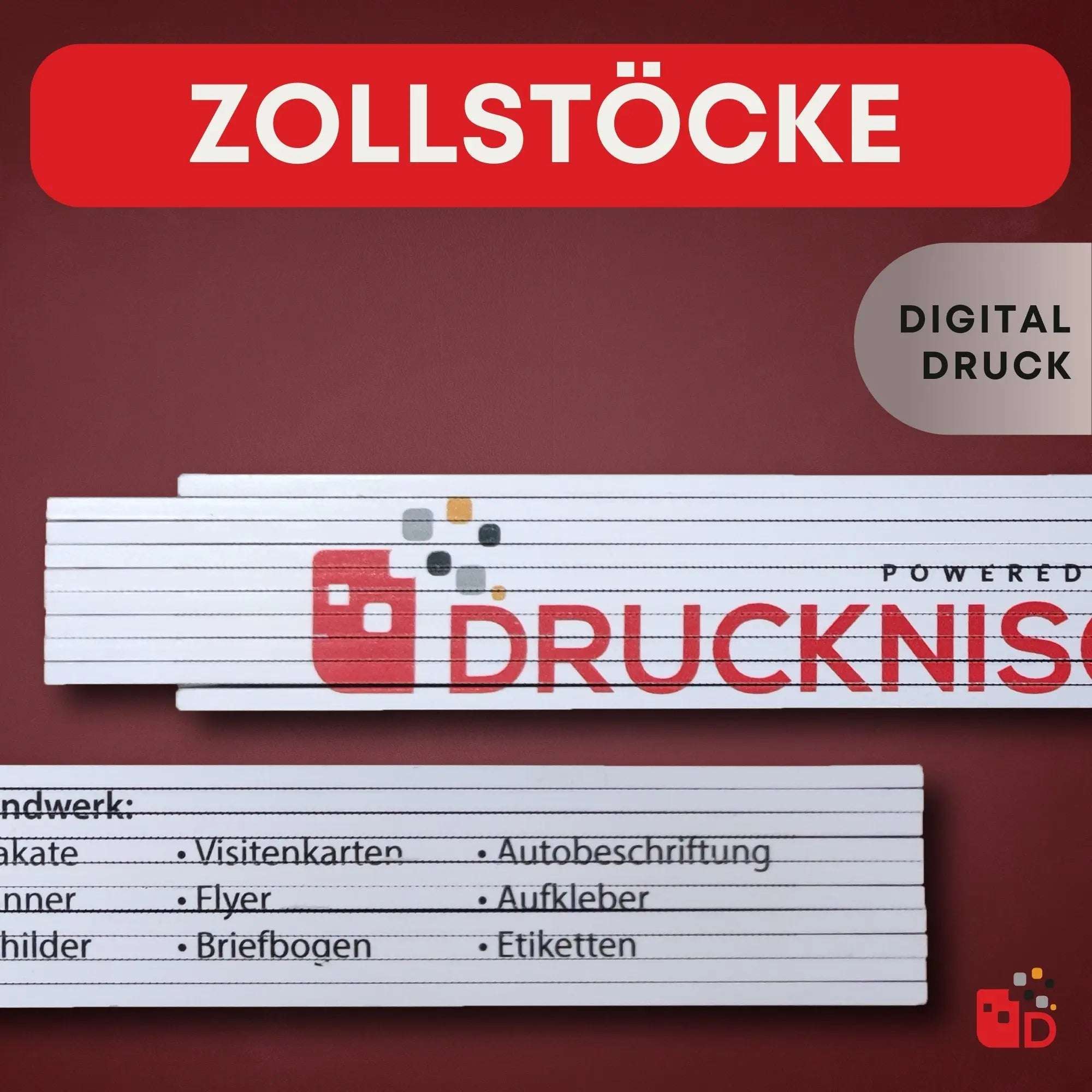 Zollstöcke (beidseitige Bedruckung) - Drucknische - Ihr spezialisierter Druckshop